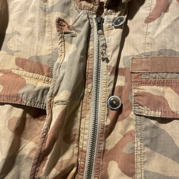 Free People Jacket Womens Sz Small Camouflage Lead The Way Tan Military Cinched - Picture 6 of 9